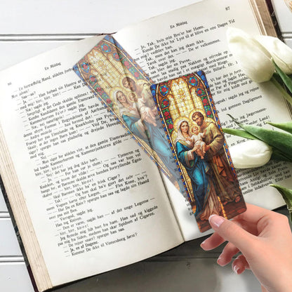 Catholic Stained Glass Bookmarks Set, 20 Transparent PVC Religious Bookmarks Featuring Saints and Virgin Mary Designs, Catholic Gifts for Women Men School and Office Supplies