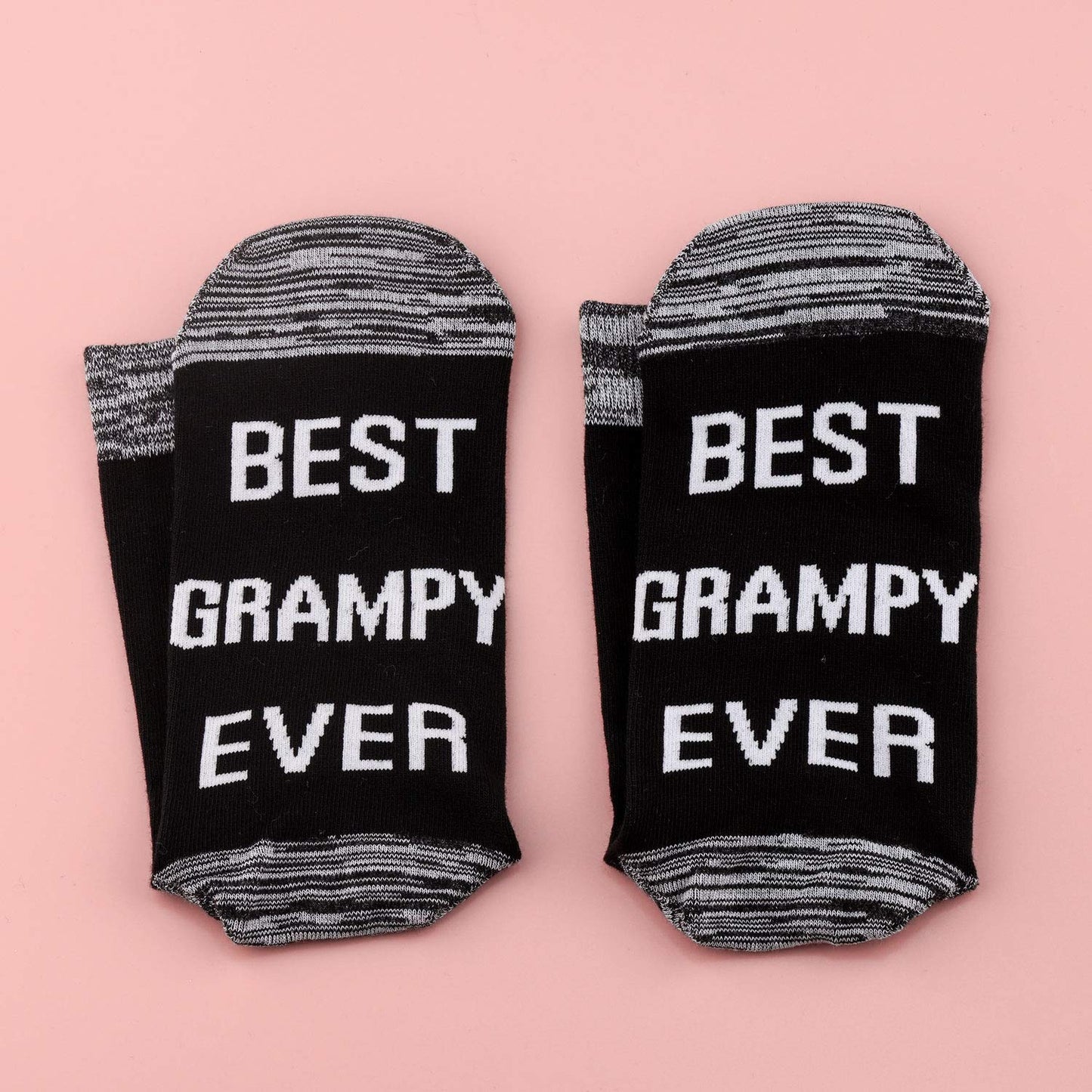 LEVLO 2 Pairs Father's Day Gift Best Grampy Ever Socks Grandpa Gift for Papa Grandfather Men Birthday Present