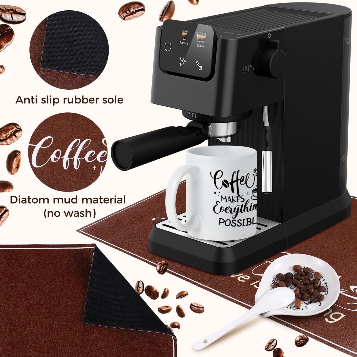 Coffee Lover Gifts, Coffee Gift Basket Set Includes Mug Spoon and Spoon Rest Towel Scented Candles Drying Mat Socks Birthday Christmas Gift Ideas for Women Men