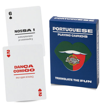Portuguese Lingo Playing Cards | Travel Flashcards | Learn Portuguese Vocabulary in A Fun & Easy Way | 52 Essential Translations