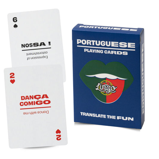 Portuguese Lingo Playing Cards | Travel Flashcards | Learn Portuguese Vocabulary in A Fun & Easy Way | 52 Essential Translations