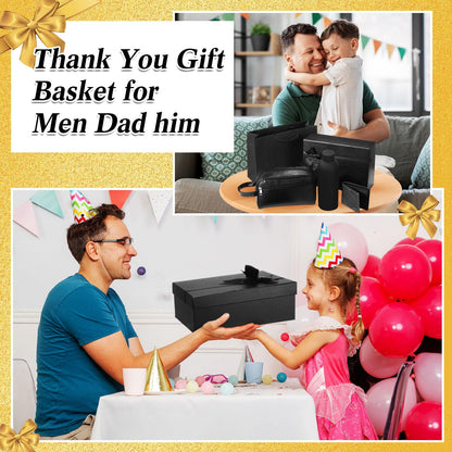 Mimorou 13 Pcs Gift Sets for Men, Thank You Gift Baskets 16.9 oz Sports Water Bottle & Leather Toiletry Bag with Wallet Knife, Birthday Fathers Day Care Package for Dad, Husband