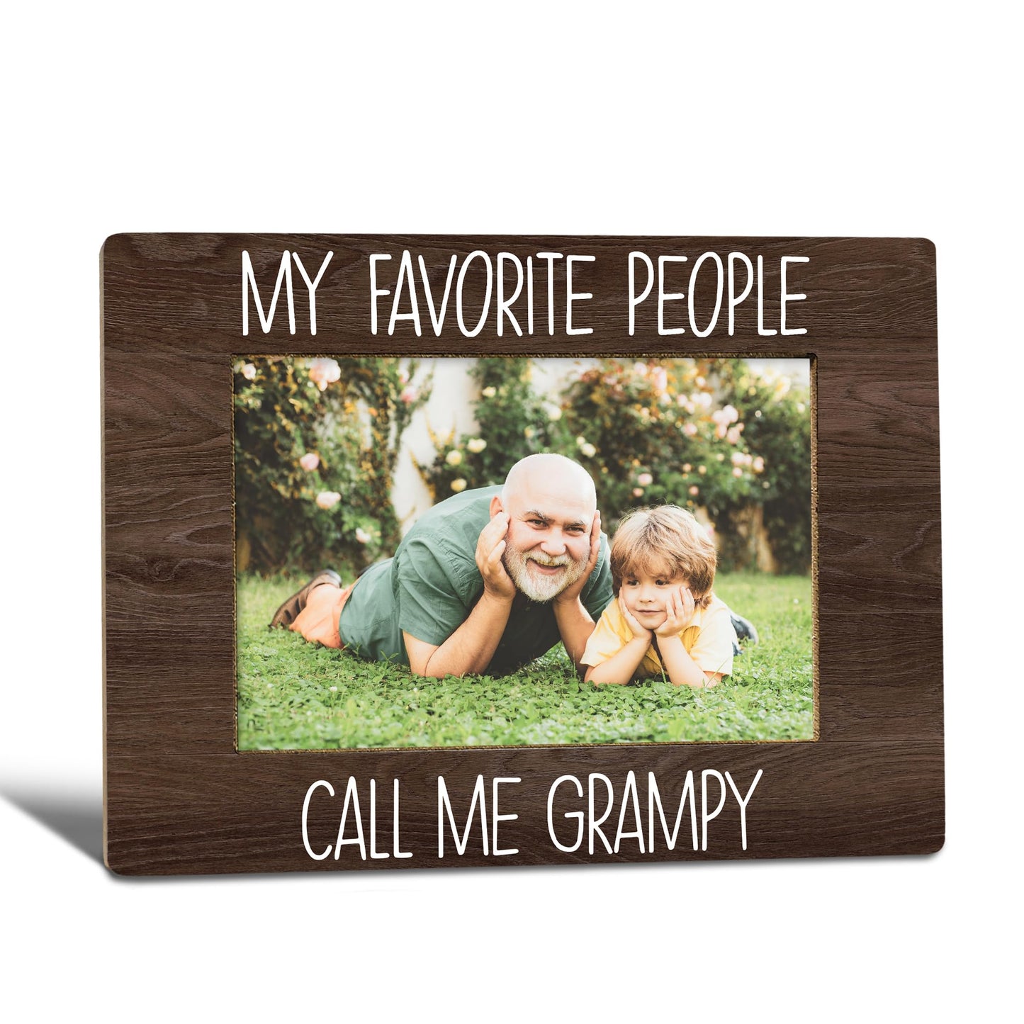 My Favorite People Call Me Grampy Picture Frame, Grampy Grandpa Gifts for Father's Day, Best Grandpa Gifts Photo Frame 4x6, Grandfather Wooden Photo Picture Frames for Desk Tabletop Decor