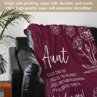 GiltGlimmer Aunt Gifts, Aunt Birthday Gifts, Auntie Gift Ideas, Gifts for Aunts from Niece Nephew, to My Aunts Throw Blanket 50" x 60", Burgundy