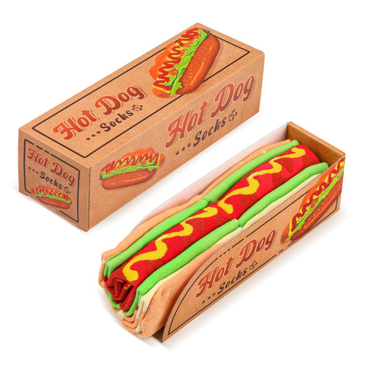 AGRIMONY Funny Burger Hot Dog Tacos Popcorn Socks Box -Easter Fathers Birthday Gag Christmas Gifts for Men Teen Boys Women