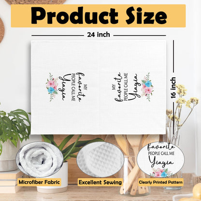 Yiayia's Kitchen Towels, Yiayia Gifts Grandma Gifts, Grandma Gifts from Grandchildren Grandkids Hand Towel Tea Dish Towels 16x24 Inch