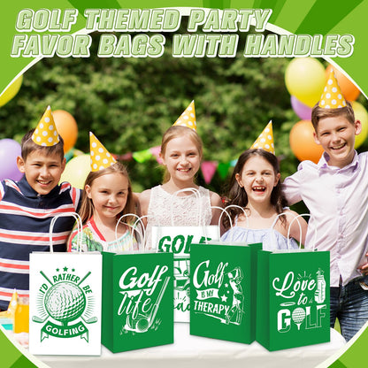 Resholder 30 Pcs Golf Party Favor Bags Sports Themed Party Decorations Golf Goodie Gift Bags with Handles Portable Candy Treat Pouch for Kids Boys Golfers Birthday Supplies