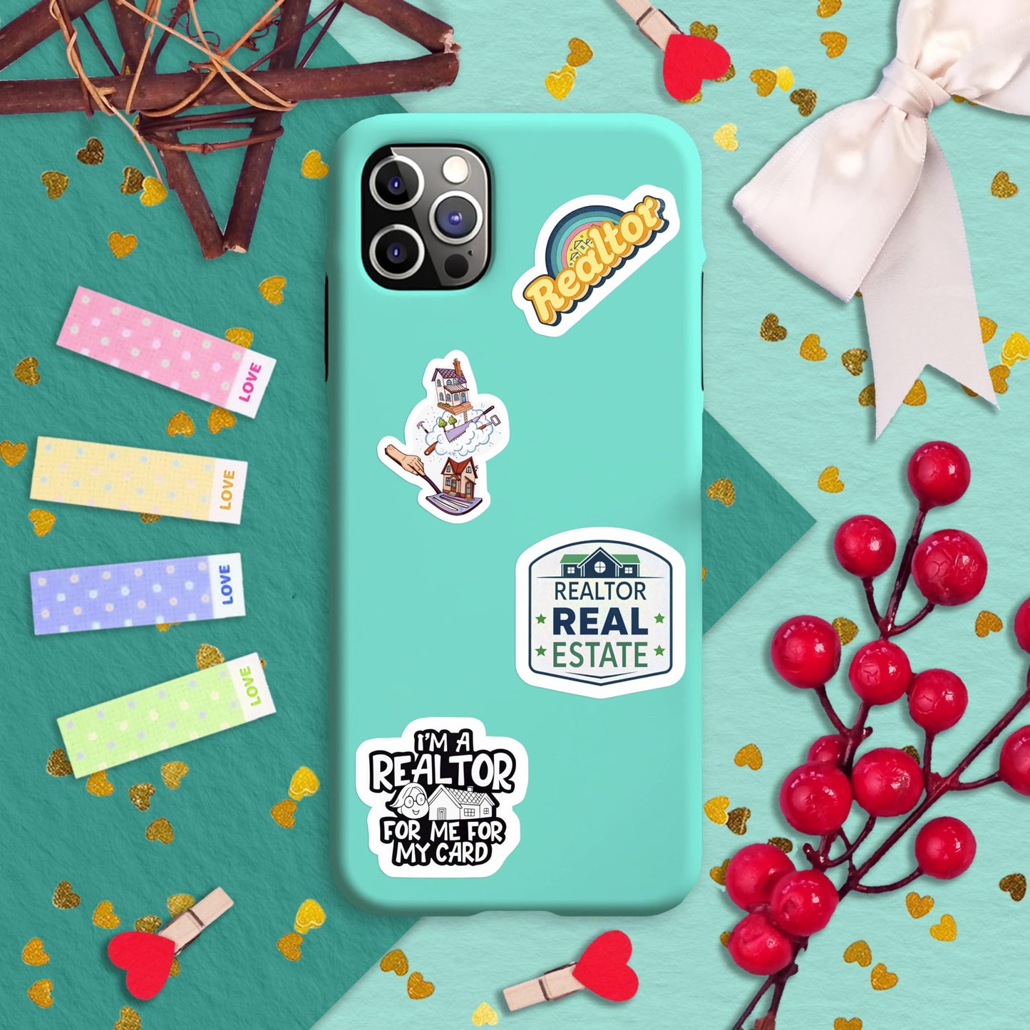 100Pcs Realtor Stickers for Laptop & Water Bottles, Real Estate Stickers - Real Estate Agent Gifts - Realtor Party Supplies - Gift for Women & Men