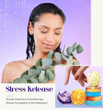 POPCHOSE Shower Steamers Aromatherapy, Valentines Day Gifts for Him, Her, Mom, Daughter, Wife, Birthday Gifts for Women - 8 Scented Shower Tablets with Gift Packaging, Self Care & Relaxation Home Spa