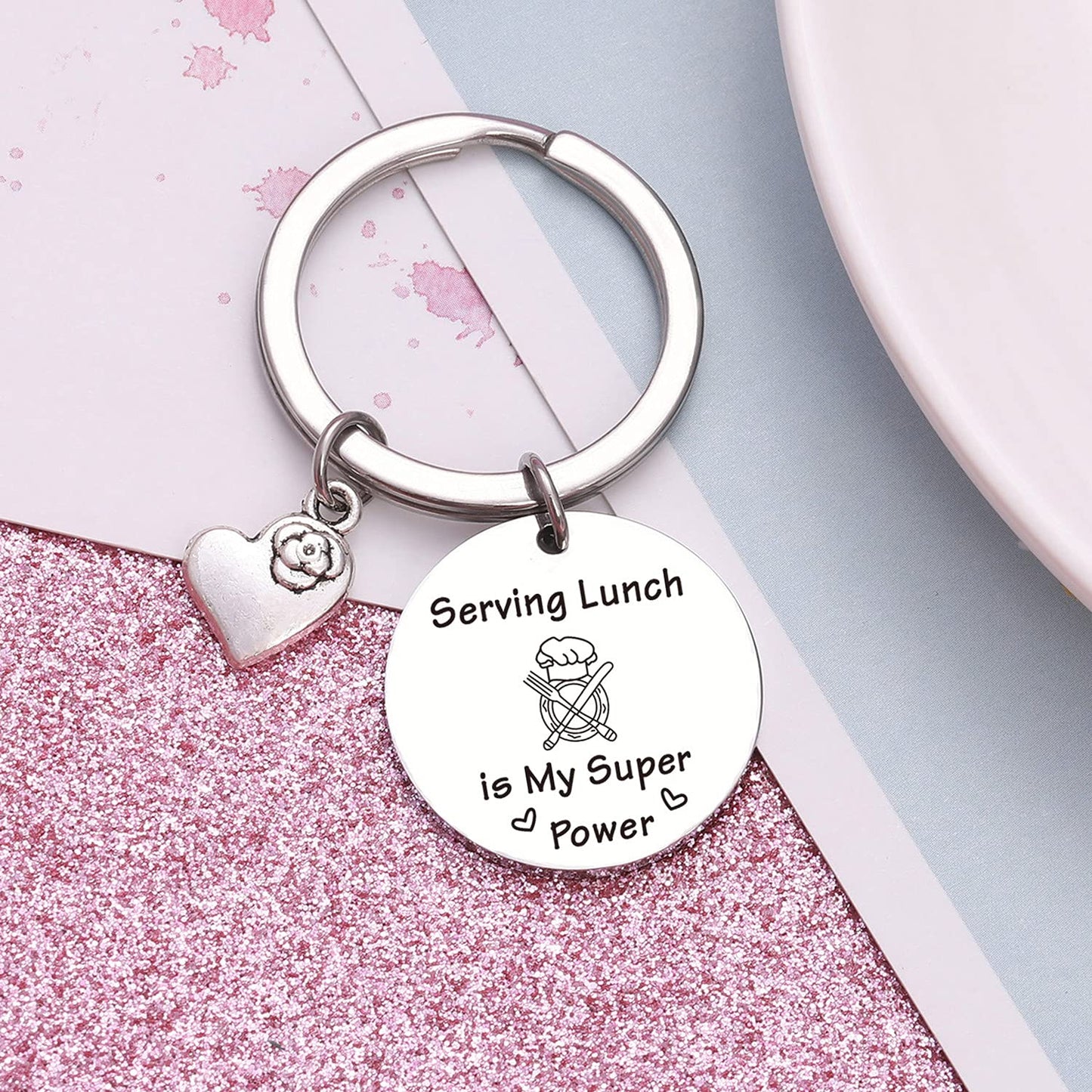 NOTHERS RSZOTW Lunch Lady Day Keychain Cafeteria Manager Gift Cafeteria Staff Friends Jewelry Lunch Server Keychain
