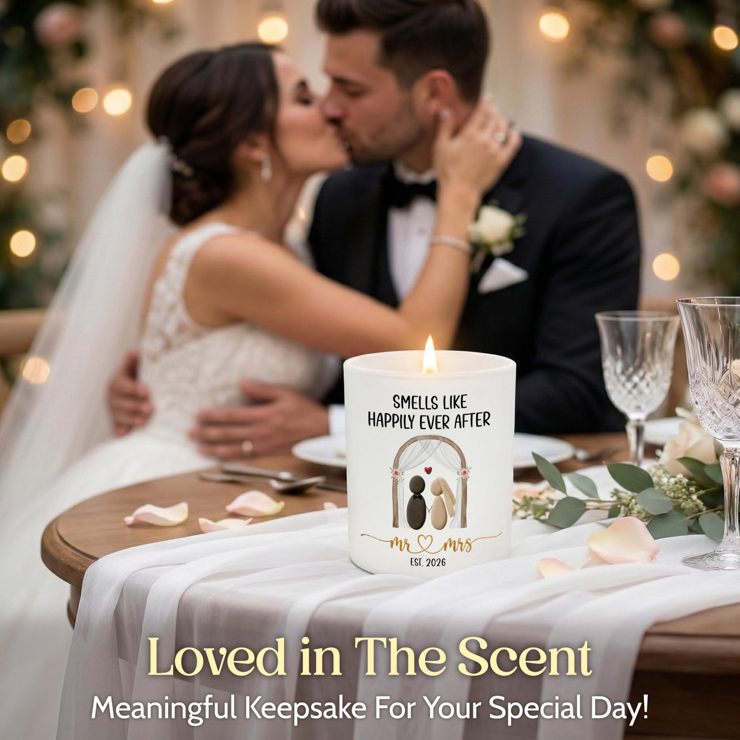 TEEZWONDER Wedding Gifts for Newlyweds - Mr & Mrs 2026 Scented Candle - Bridal Shower Engagement Gifts for Couples, Mr and Mrs Gift for Bride and Groom, Anniversary Wedding Gift for Women Men