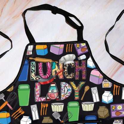 WZMPA Lunch Lady Apron With Pockets School Lunch Lady Appreciation Gift School Cook Adjustable Apron For Cafeteria Worker
