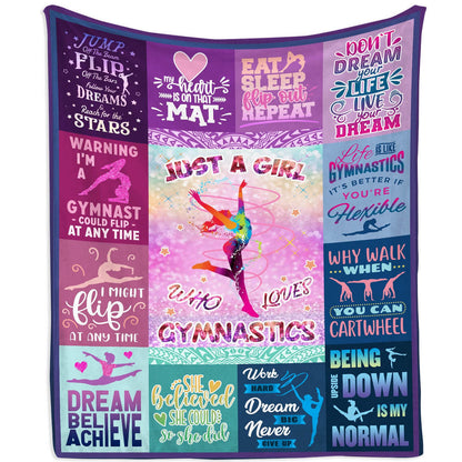 Gymnastics Gifts for Girls, Girls Gymnastics Stuff Blanket Gifts, Gymnastics Christmas Birthday Gifts Throw Blanket 50" x 40"