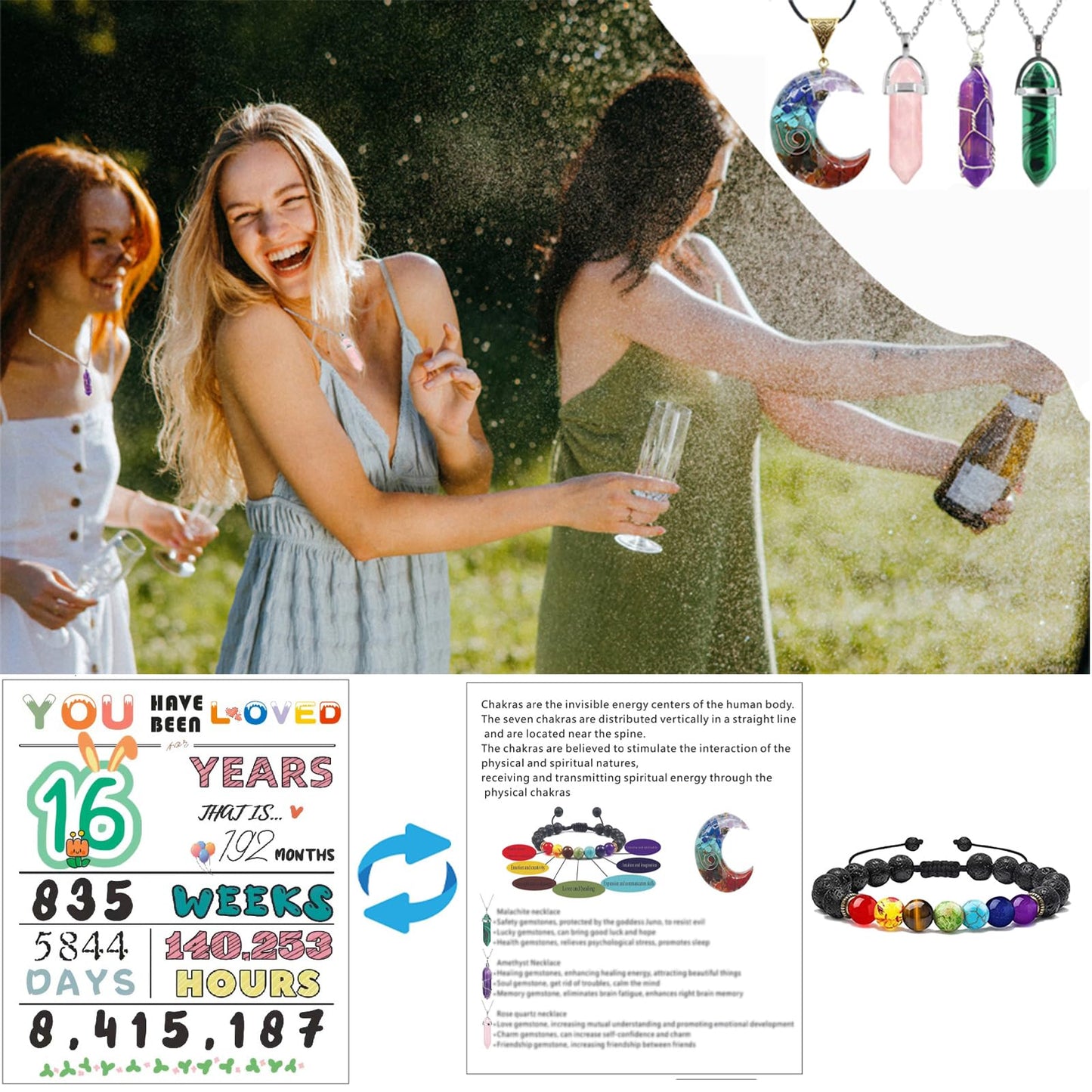 Carselage 16th Birthday Gifts for Girls, Unique Sweet 16 Birthday Gift Ideas, Happy 16 Year Old Birthday Decorations Gifts for Teenager Girls, Younger Sister, Daughters, Granddaughters
