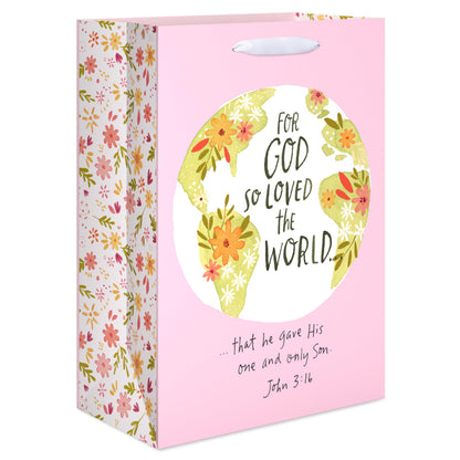 American Greetings 10" Medium Religious Gift Bags (Cross, Bible Verse, Dove) for Baptism, First Holy Communion, Confirmation, Easter, Wedding and Clergy Days - Kathy Davis Designs (5 Bags)
