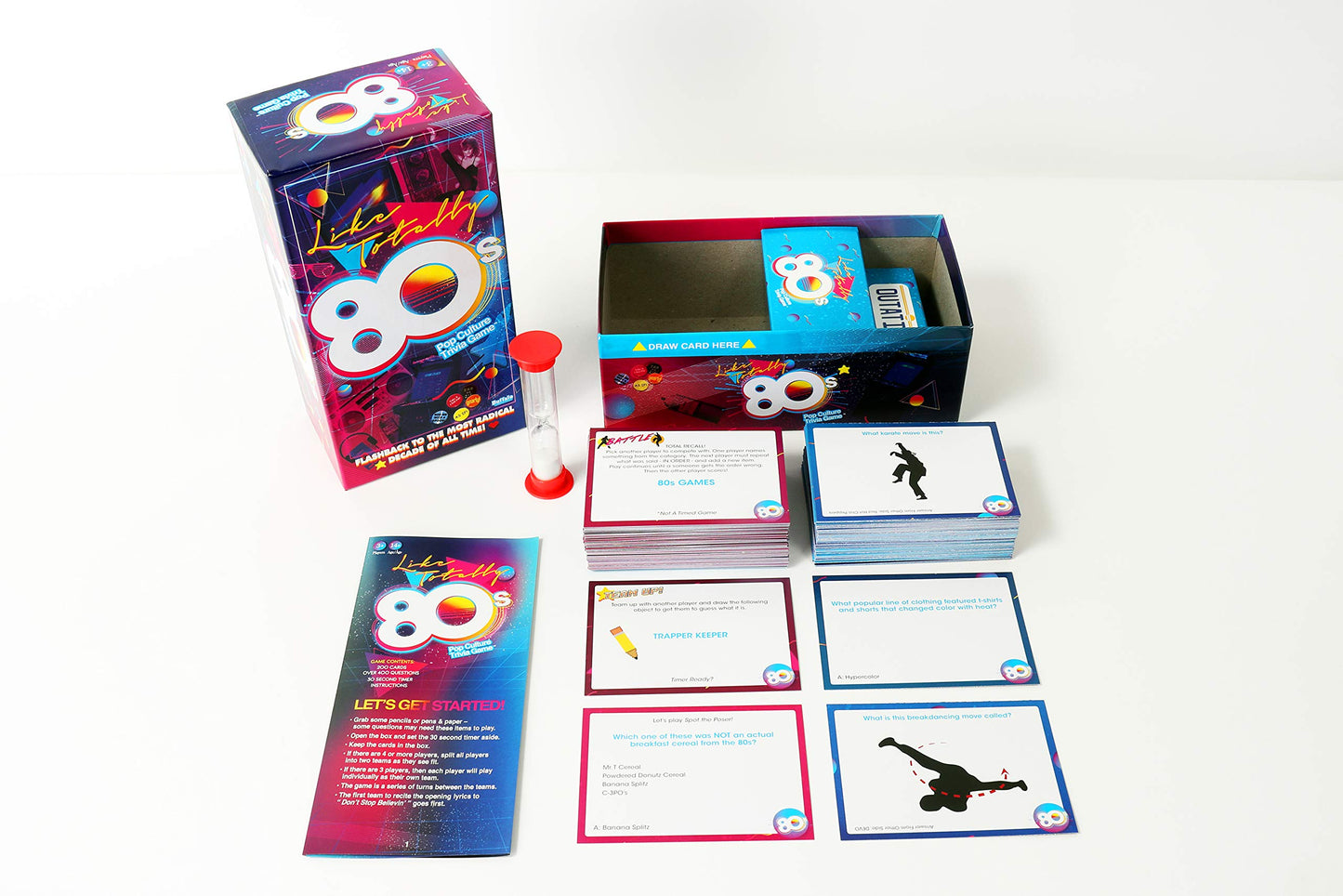 Buffalo Games Like Totally 80's Pop Culture Trivia Game - 200 Cards, 30s Timer & Guide - Team Contest for Adult Game Night - Portable Travel Activities for Adults - Quick Trivia Quizzes for Players