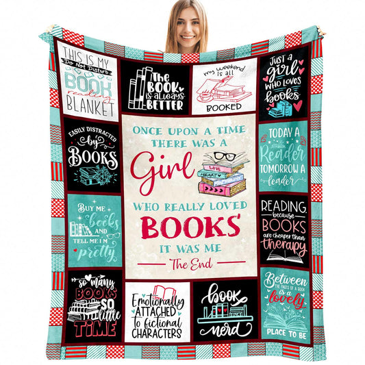 Book Lovers Gifts for Women, Bookish Gifts for Book Lovers Women, Book Lovers Gift Ideas Throw Blanket 60"x50", Reading Gifts for Readers/Librarian/Book Nerd/Bookworm, Book Club Gifts for Woman