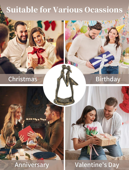 Sziqiqi 8th Anniversary Couple Gifts: 8 Year Anniversary Wedding Gifts for Him Her - 8th Wedding Gift for Husband Wife - Gift for Christmas Birthday Valentines Day Kissing Couple Figurines