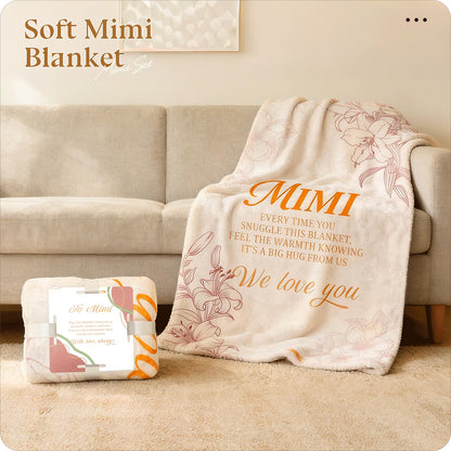 Mimi Gifts for Grandma – 9 Piece Mimi Gifts for Grandma, Thoughtfully Curated Gift Set with Blanket, Glass Cup, Birthday, Christmas from Grandkids