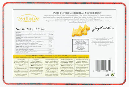 Walker's Shortbread Scottie Dog Shaped Cookies, Pure Butter Shortbread Cookies, 7.8 Oz Gift Tin