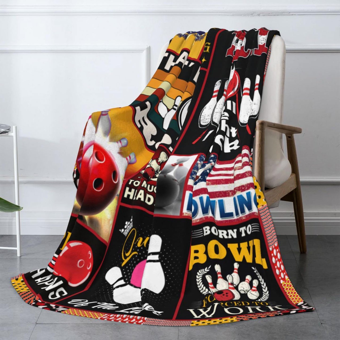 Bowling Gifts, Bowling Gifts for Men, Funny Bowling Gift for Bowlers, Blankets for Bowling Lovers 60"x 50"