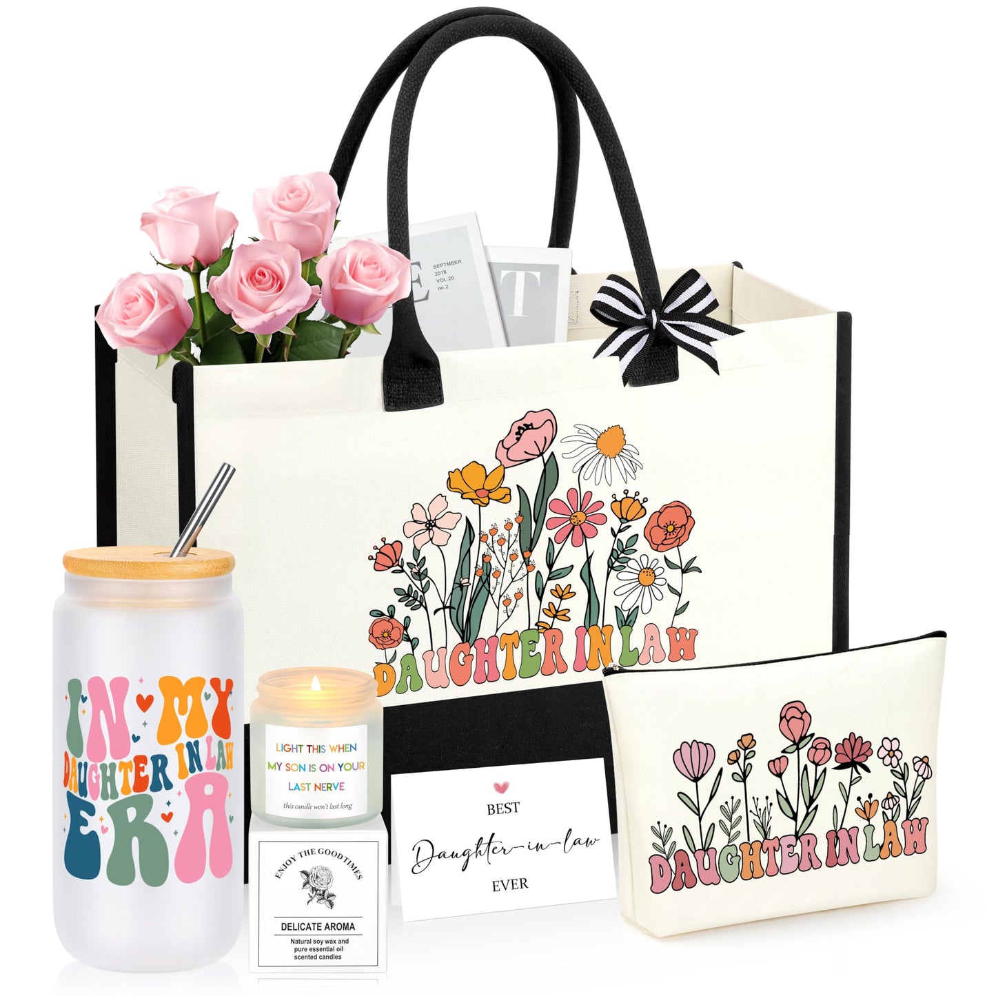 Daughter in Law Gifts, Birthday Christmas Ideas Gifts for Daughter In Law, Mothers Day Birthday Present Basket Set of 6