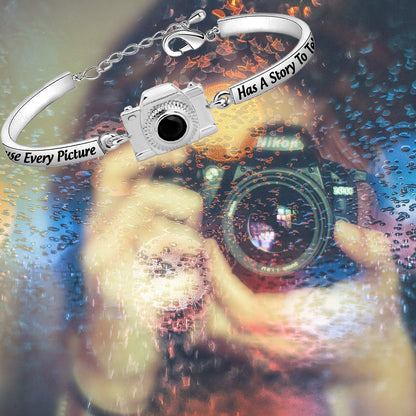 AKTAP Photograph Bracelet Camera Charm Because Every Picture Has a Story to Tell Photography Gifts for Photographers Women Best Friends