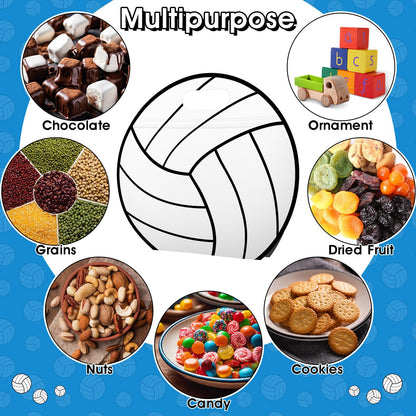 AKAIXI 24pcs Volleyball Gift Bags with Handles Reusable Sealed Snack Bags, Stand-up Bottom Treat Bags for Volleyball Coach Sport Team and Volleyball Mom, Party Favor Birthday Gifts Supplies
