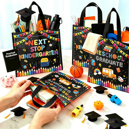 20 Pcs Preschool Graduation Gift Bags Class of 2026 Preschool Grad Treat Candy Goodie Bag pre-k Graduate Non Woven Reusable Bags for Preschool Graduation Decorations