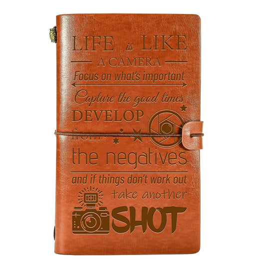 Wazzio Photographer Gifts for Women Men, 136 Page Refillable Writing Photographers Journal Notebooks, Birthday Gifts for Photographers Photo Lovers Friend, Gift for Fathers Day Christmas Thanksgiving