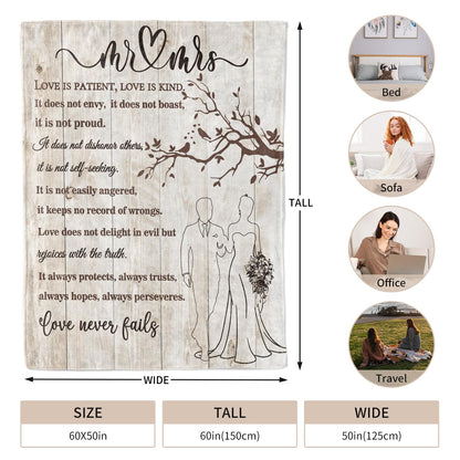 Wedding Gifts for Couples 2026 Soft Blanket, Bridal Shower Gifts for Bride to Be, Anniversary Mr and Mrs Gifts, Wedding Gifts for Newlyweds Wedding Throw Blanket 60 * 50