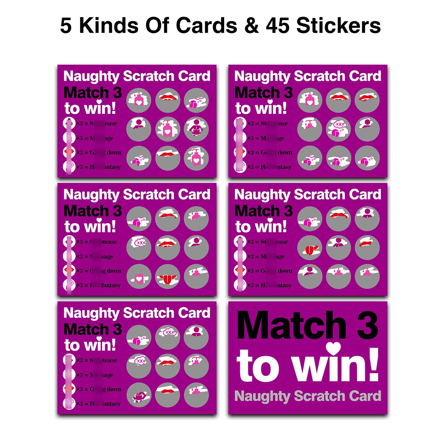 Naughty Scratch Off Game Card with Envelope - Naughty Scratch Cards for Adults - Anniversary, Birthday Gifts for Girlfriend, Wife - Rude Gift for Her (5 Pack)-02