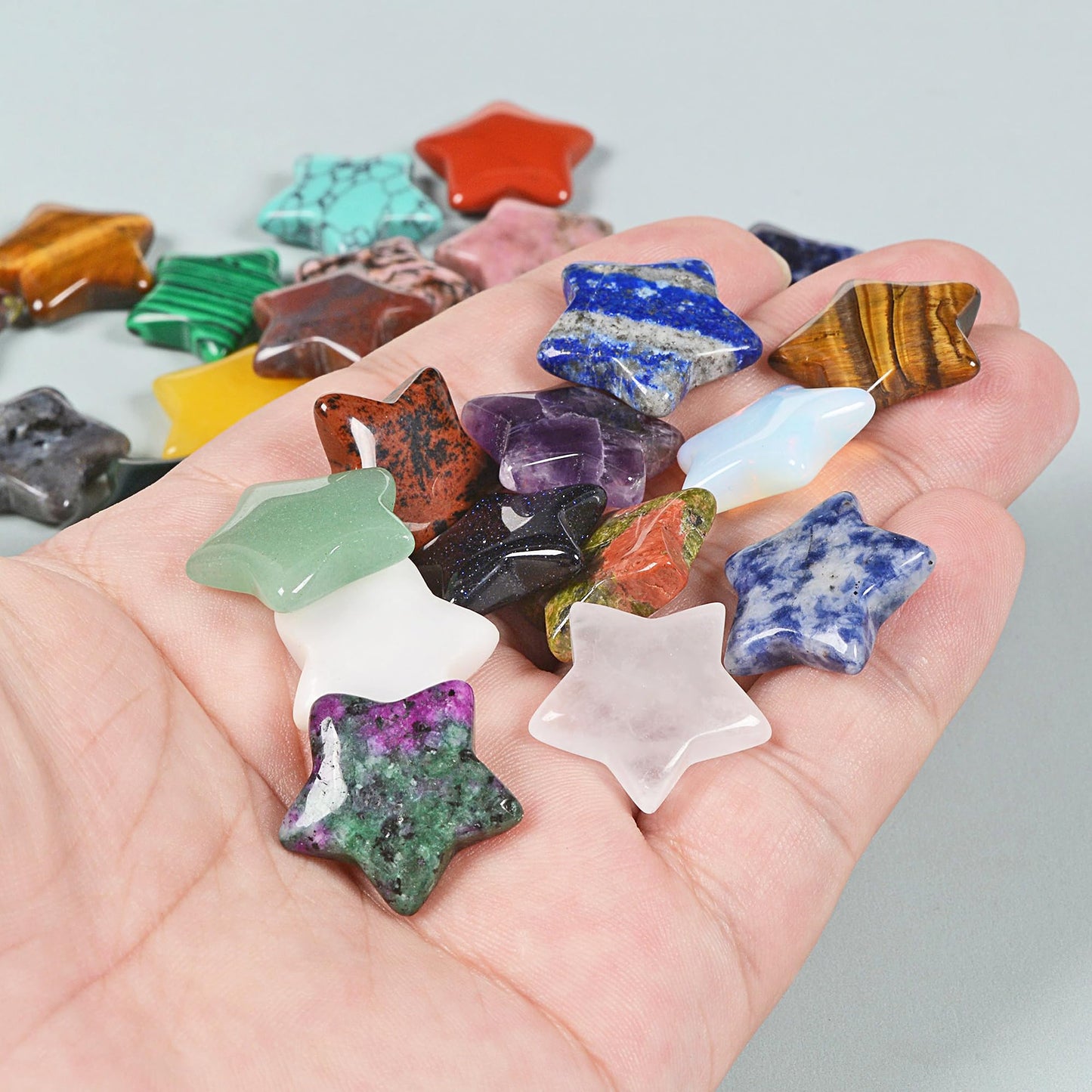42 Sets Bulk Pocket Hug Little Star Worry Stones Token Gift Card for Friends Colleagues Family Distance Social Celebration of Life Gift