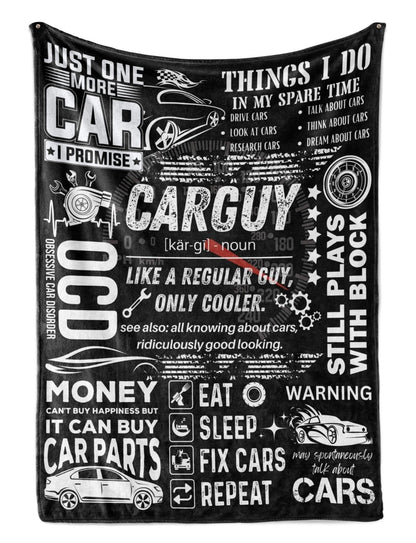 Huglanket Car Guy Gifts Throws for Men, Flannel Blanket for Car Lovers Mechanics, Enthusiasts - Birthday, Christmas, Retirement Gift (50"x 65") - Definition