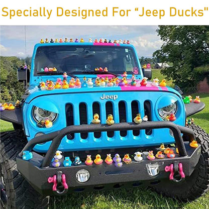 10Pcs Duck Plug - Rubber Duck Mount,Flock Locker Rubber Duck Holder for Jeep Dash and Fixed Display,Gift for Jeep Lover Includes Double Sided Stickers Inside (10PCS)
