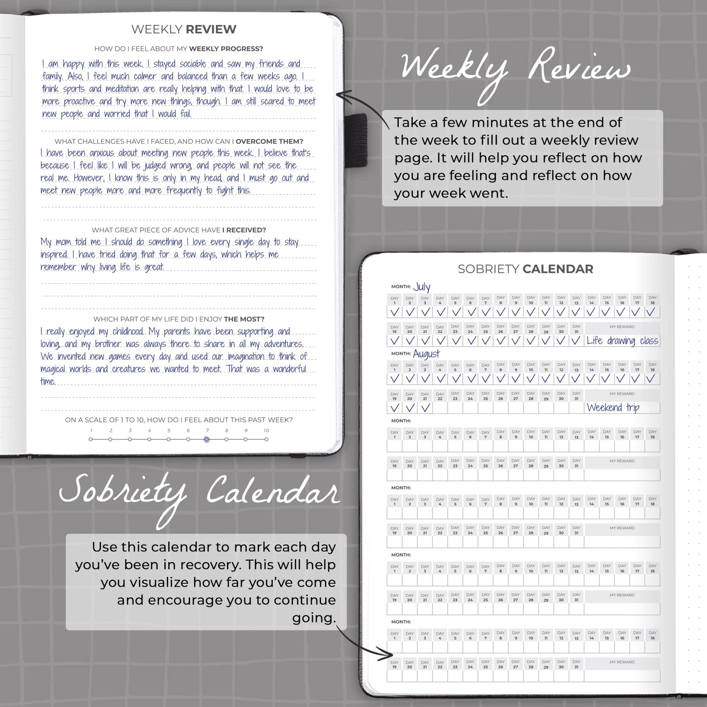 Clever Fox Addiction Recovery Journal – Addiction Treatment Planner & Workbook – Daily Sobriety Journal for Recovery Progress, A5 (Black)