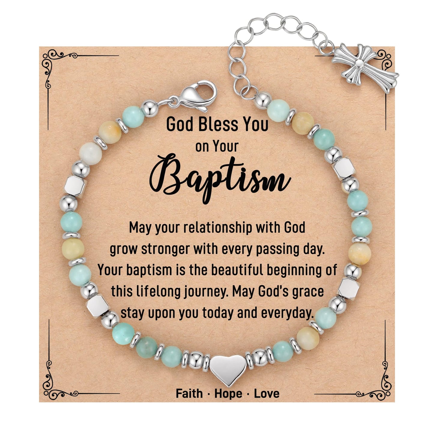 TONY & SANDY Christian Gifts for Women, Religious Cross Bracelet Faith Jewelry, Confirmation Baptism Christmas Birthday Gifts for Women, Unique Gifts for Teens Girls Kids Adults