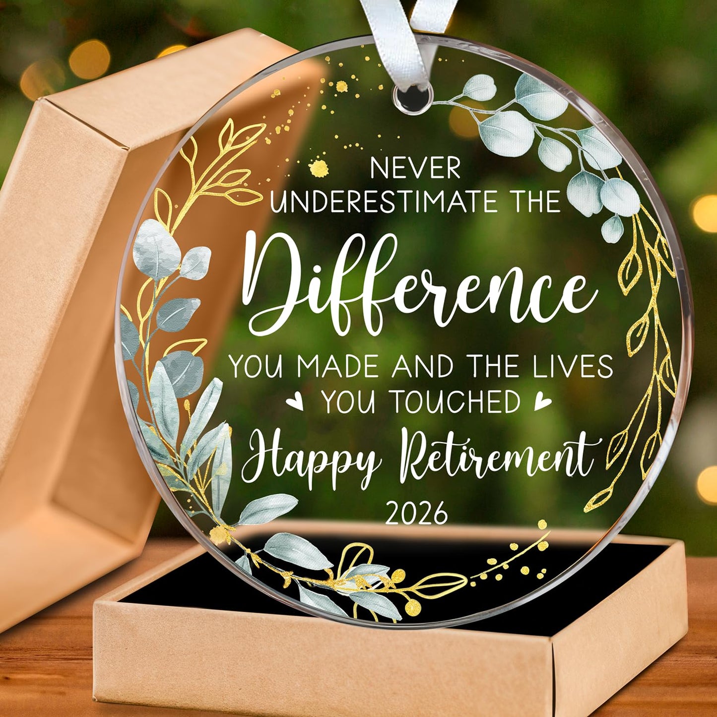 HEXMOZ Retirement Gifts for Men, Women 2026 - Retirement Gift for Woman - Retired Ornament 2026 - Retired Gifts for Teacher, Nurse, Coworker, Boss, Employee - Acrylic Christmas Ornament