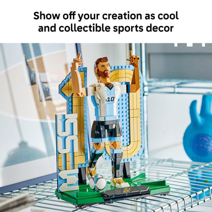 LEGO Editions Lionel Messi – Soccer Legend - Building Set for Boys & Girls, Ages 12+ - Collectible Soccer Gift with Plaque - Kids Bedroom or Shelf Decor - 43015
