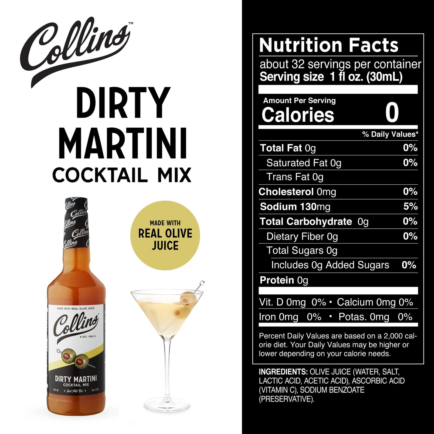 Collins Dirty Martini Kit, Gin Cocktail Mix, Stuffed Gourmet Olives, Drink Picks, Olive Brine Mixer, Home Bar Accessories, Home Bar Kit, Bartender Mixer, Drinking Gifts, Mixology Kit, Set of 3