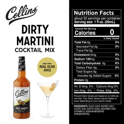 Collins Dirty Martini Kit, Gin Cocktail Mix, Stuffed Gourmet Olives, Drink Picks, Olive Brine Mixer, Home Bar Accessories, Home Bar Kit, Bartender Mixer, Drinking Gifts, Mixology Kit, Set of 3