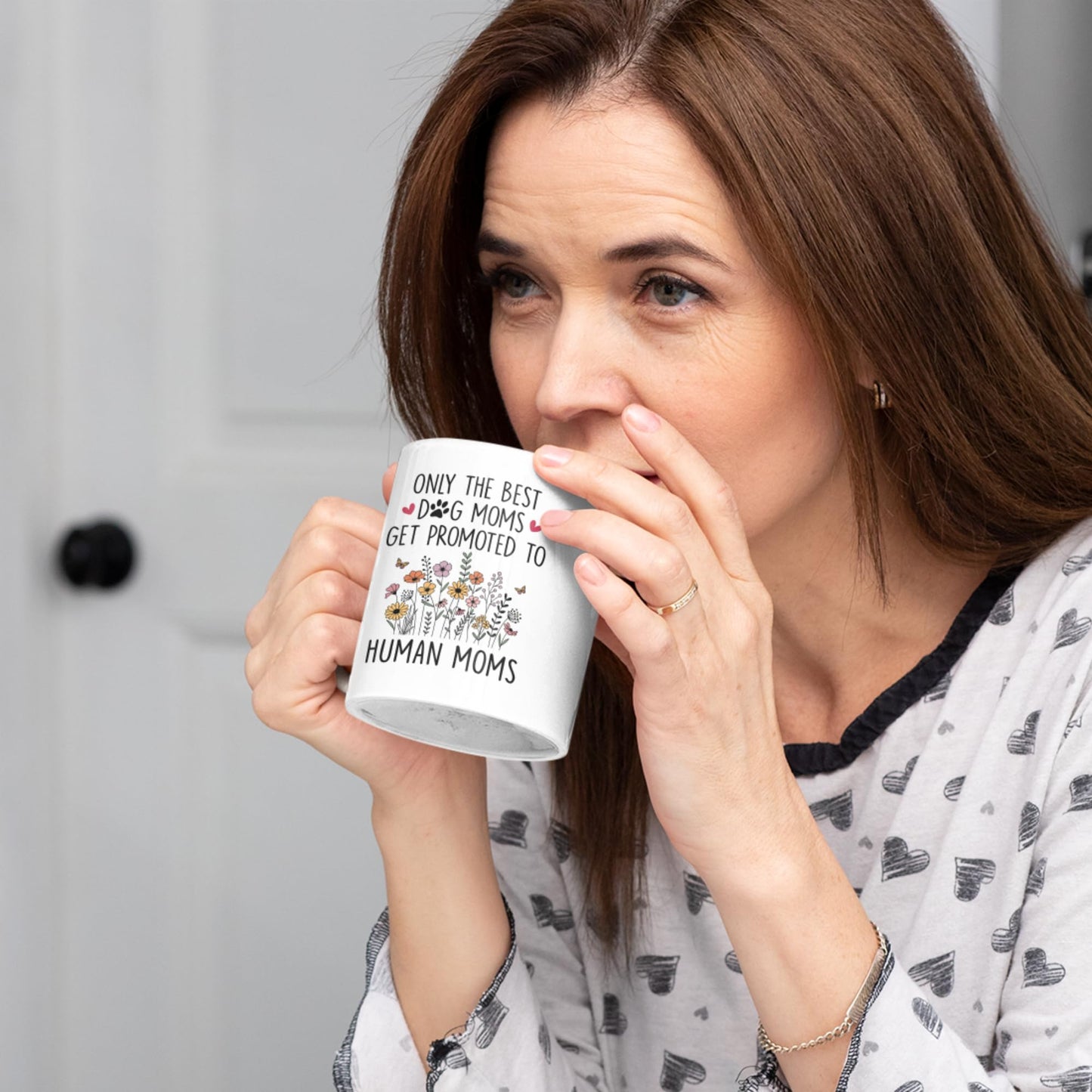 Mom To Be Gift, New Pregnancy Gifts For Expecting Mommy, Only The Best Dog Moms Get Promoted To Mug, Mama To Be gifts For Birthday Day, Mothers Day, Christmas