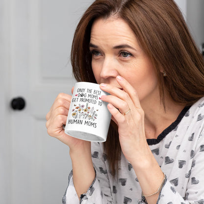 Mom To Be Gift, New Pregnancy Gifts For Expecting Mommy, Only The Best Dog Moms Get Promoted To Mug, Mama To Be gifts For Birthday Day, Mothers Day, Christmas
