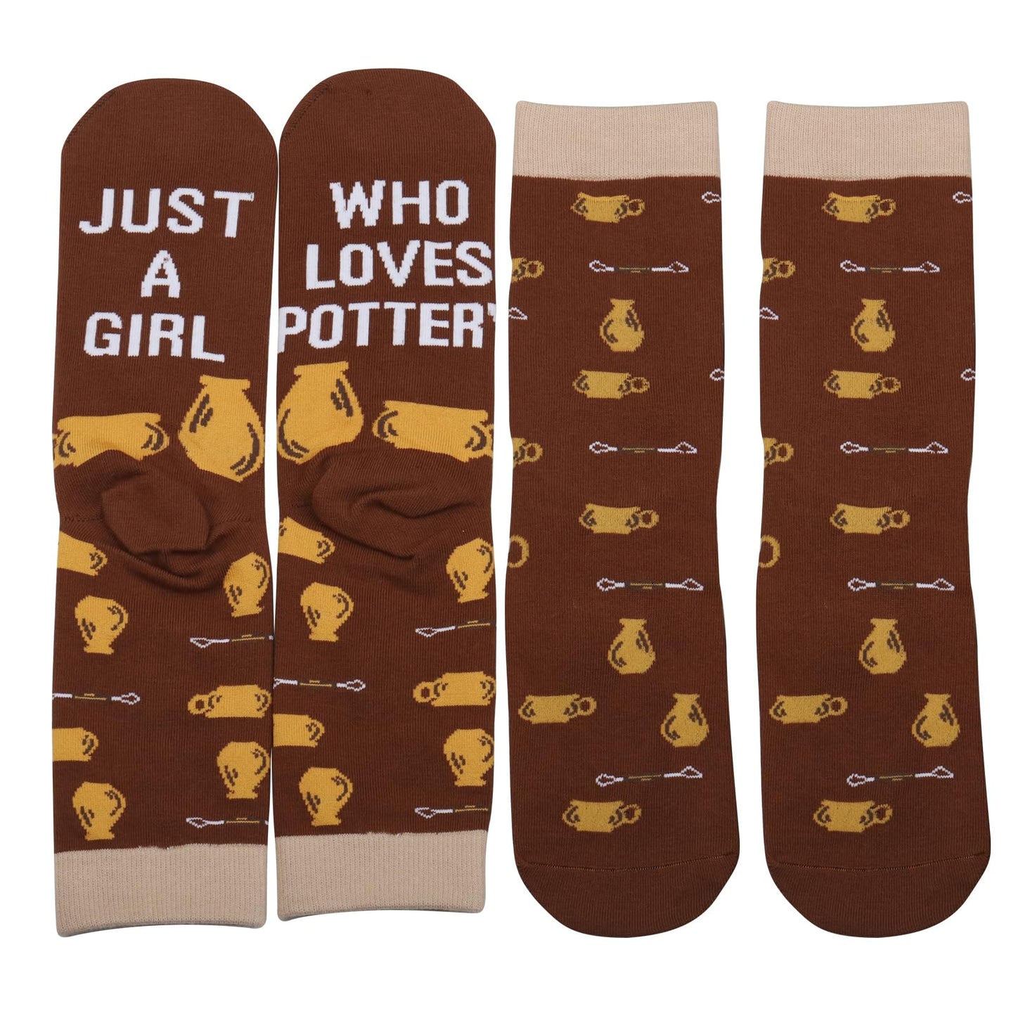 PXTIDY 1 Pair Funny Pottery Socks - Ceramic Artist Gift for Pottery Makers and Ceramics Lovers