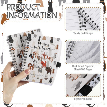 Eaasty 10 Set End of Year Vet Tech Gifts Veterinary Technician Spiral Notebooks with Paw Ballpoint Pen Vet Tech Appreciation Gift for Graduation Veterinary Assistant Nurse Doctor Dog Lover