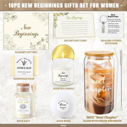 New Beginnings Gifts for Women, Graduation Farewell Retirement Gifts for Women Coworkers, Going Away Break Up Divorce Goodbye Good Luck Gift for Her Best Friends Sister Mom