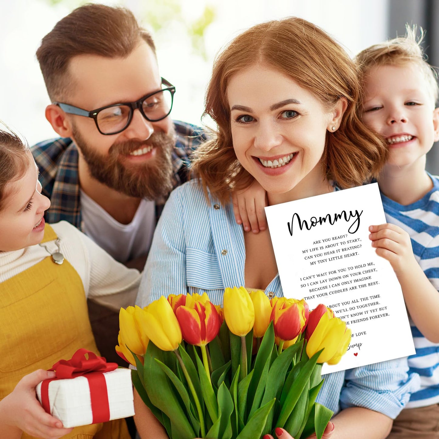 Mommy To Be Mother's Day Card, Pregnant Mom Mothers Gifts, First Mothers Day Cards for Wife, Pregnancy Announcement Card, New Mom Gifts
