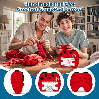 Busy Gaming Life Positive Crochet Controller Graduation Gifts for Son Daughter Mothers Day Birthday, Gamer Gift for Teen Boy Girl, Boy Room Decor, Handmade Gamer Game Controller for Teenage Boy Girl