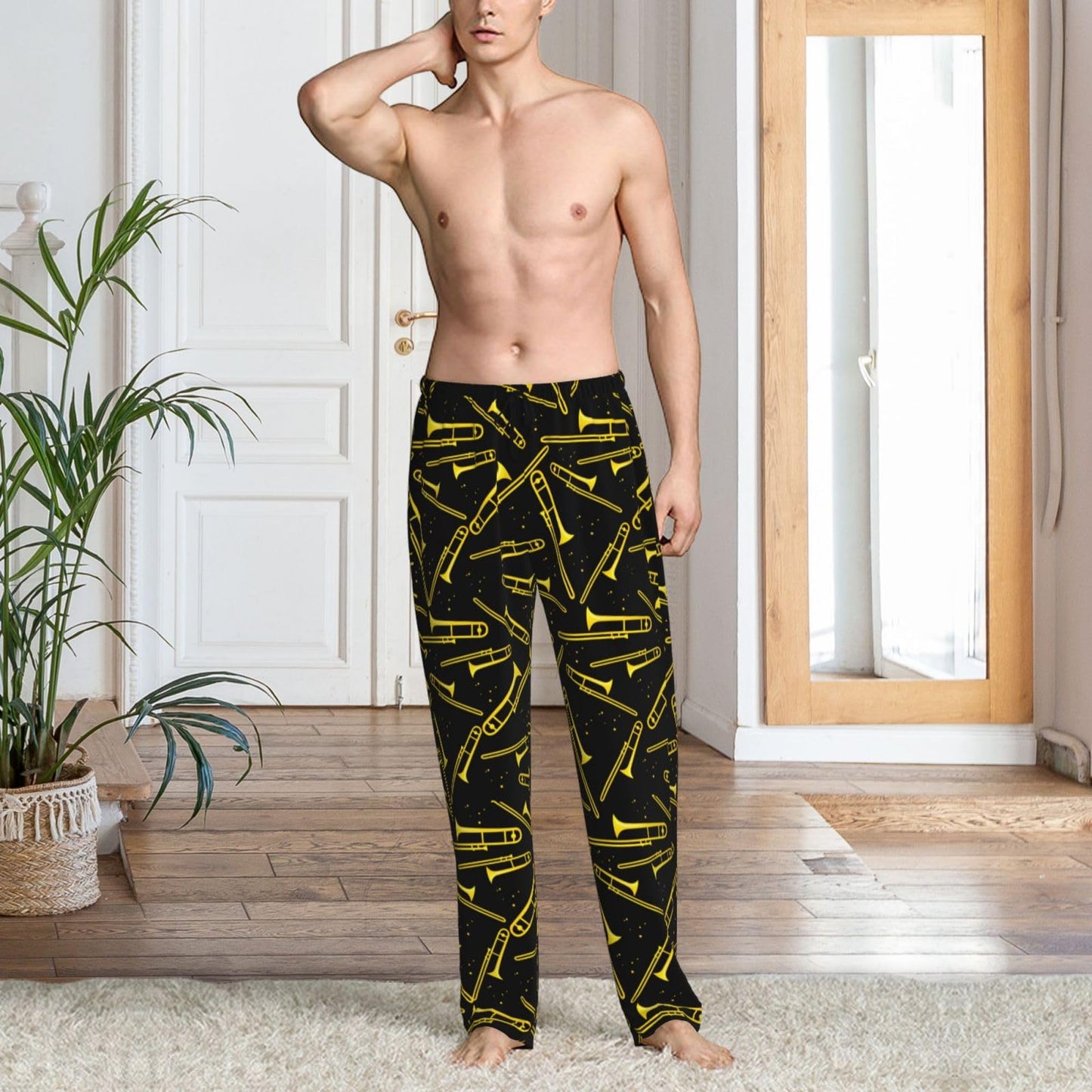 Smiley Face Men'S Pajama Pants Soft Sleep Lounge Pants Pjs Bottoms With Pockets