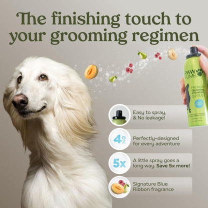 Pawfume Dog Gift Basket, 6-Piece Box – Give Your Pup a Spa-Quality Coat & Odor-Free Freshness – Probiotic Deodorizer Spray, Hypoallergenic Grooming Mist & Premium Brush – Dog Gift Boxes for All Breeds
